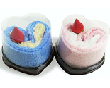 Gift Towel Cake (Heart) in PVC Transparent Box
